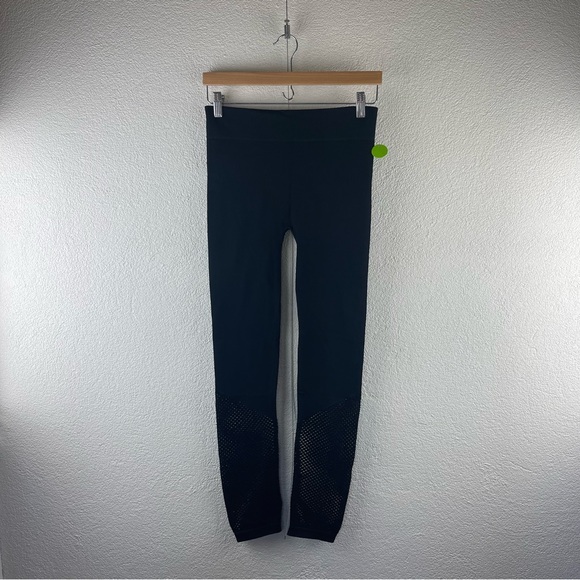 Xersion l S Stretch High Rise Peek-a-Boo Fishnet Mesh Activewear Lounge Leggings - Picture 1 of 5